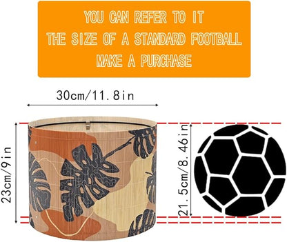 Bamboo Lampshade With Tropical Plants green floral Design, Suitable For Floor Lamps And Desk Lamps, Art deco, Rustic And Elegant, Groovy Unique(11.8 * 9Inch) (Monstera Leaf)