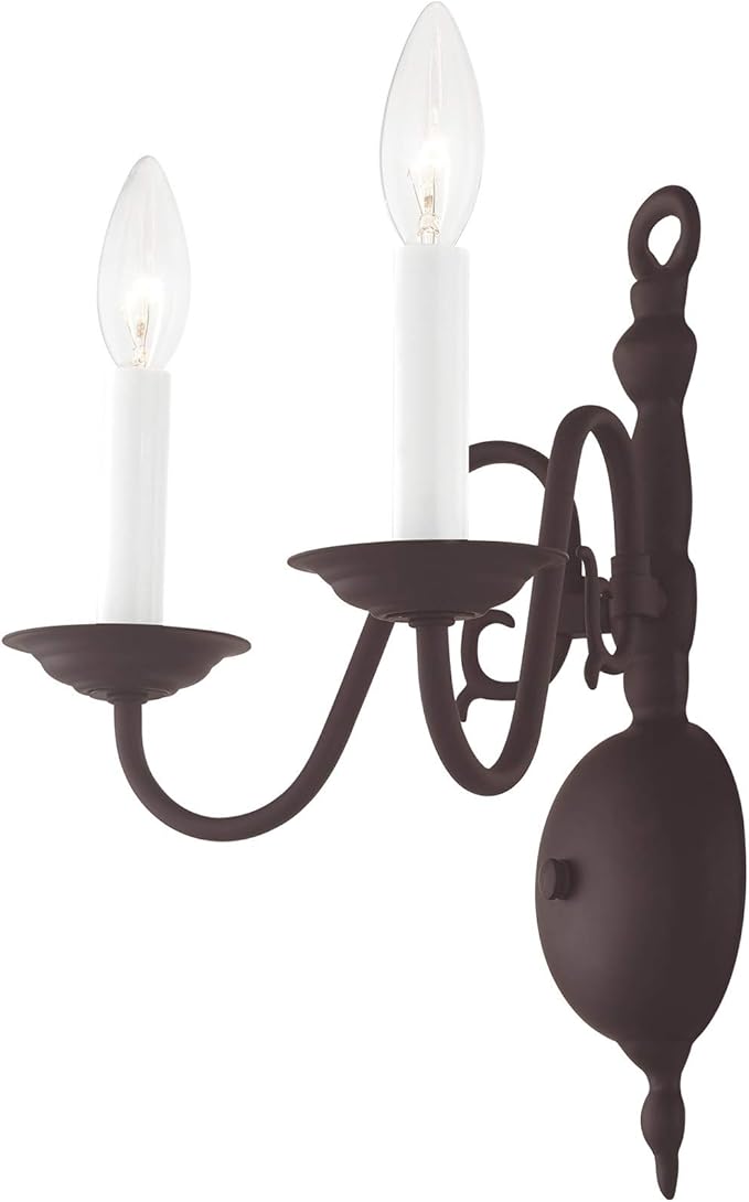 Livex Lighting 5002-04 Williamsburgh 2 Light Black Wall Sconce