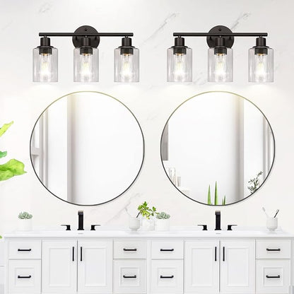 5 Pack Clear Glass Lamp Shade，Glass Shade Covers Replacements for Light Fixtures，Cylinder Globe Glass Shades Covers for Pendant Lights Chandeliers Wall Sconces Bath Vanity Lights