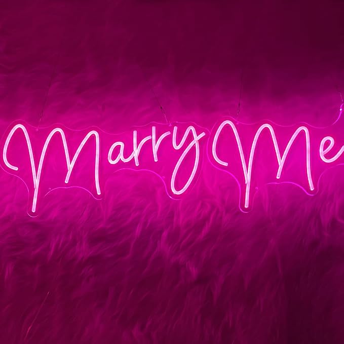 Super Large Will You Marry Me Neon Sign，80.1 inches Marry Me Sign Neon Light for Wedding Engagement Party Backdrop Wall Decor, Rose Red