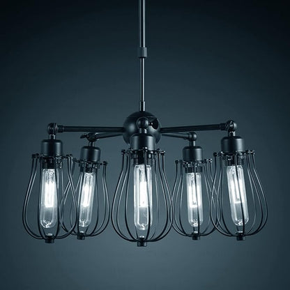 LUXRITE Vintage T9 LED Tube Light Bulbs 60W Equivalent, 5000K Bright White, 550 Lumens, Dimmable Edison Tubular Light Bulbs 5W, Clear Glass, LED Filament Bulb, UL Listed, E26 Standard Base (6 Pack)