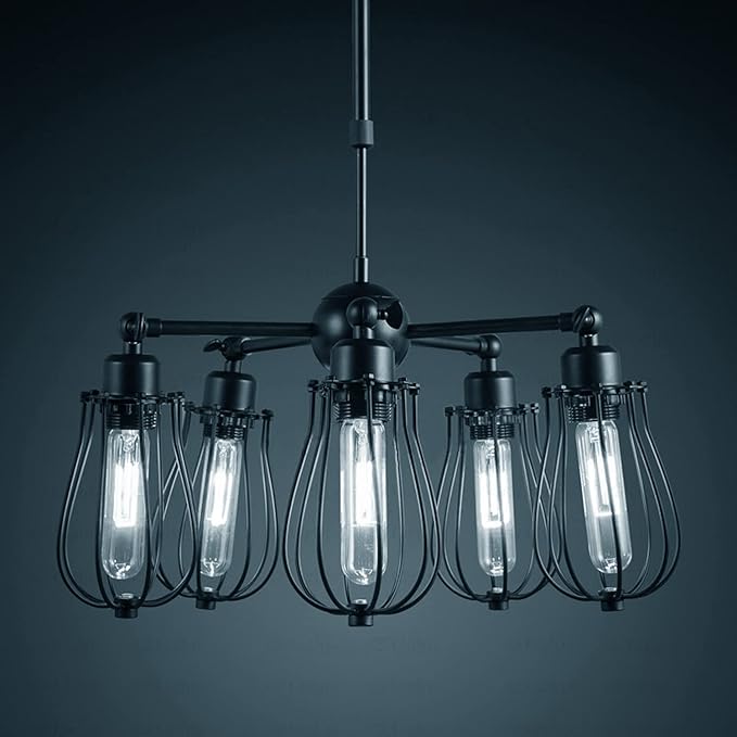 LUXRITE Vintage T9 LED Tube Light Bulbs 60W Equivalent, 5000K Bright White, 550 Lumens, Dimmable Edison Tubular Light Bulbs 5W, Clear Glass, LED Filament Bulb, UL Listed, E26 Standard Base (4 Pack)