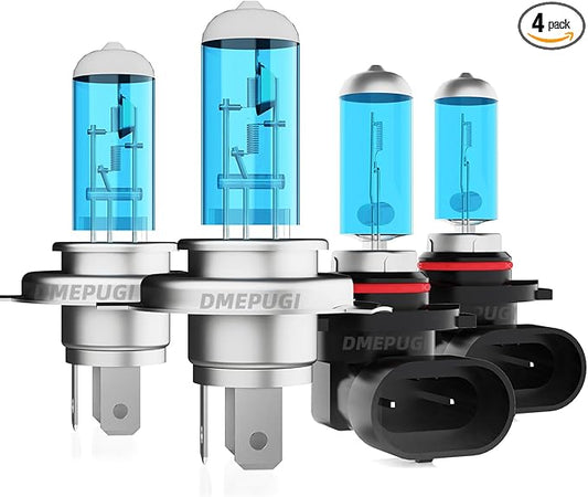 Compatible With Toyota Yaris 2004-2005 Halogen Headlight Bulbs,9003/H4/HB2 High/Low Beam + 9006 Fog Light Headlight Bulbs Combo,Plug N Play,Pack of 4