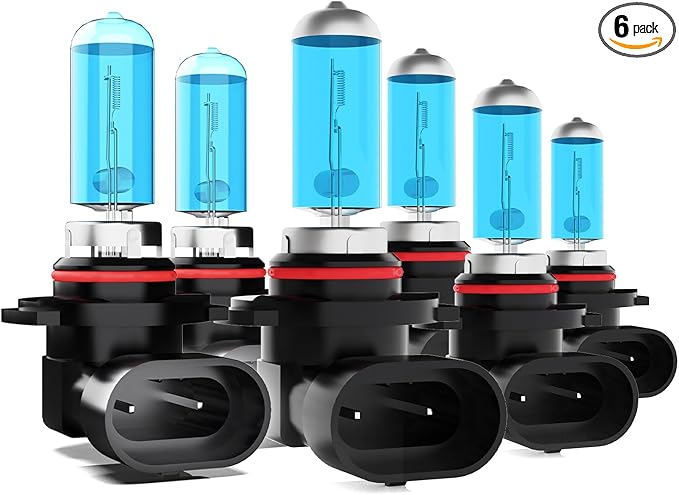 Headlight Bulbs Compatible With Toyota Sienna 2006-2010, 9005/HB3/H10 High Beam + 9006/HB4 Low Beams + 9006 Fog Lights, 6 Pack