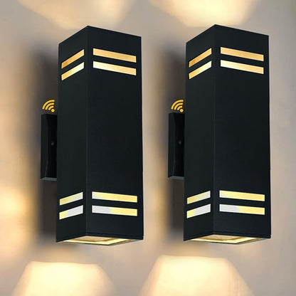 Up and Down Lights Outdoor Wall Light Fixtures, Aluminum Dusk to Dawn Outdoor Lighting Fixture, Modern Black Exterior Light Fixtures, Wall Mount Porch Light for House Front Door