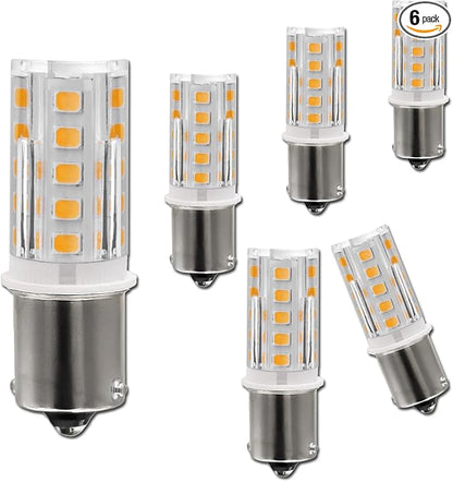 12V BA15S Led Bulbs,1156 1141 2700K Warm White,DC Bayonet Single Contact Base,AC10-18V DC10-30volt for Landscape RV Camper Interior Marine Boat Trailer Lights, 6 Pack
