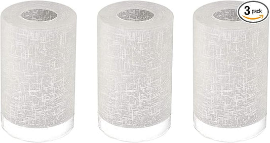 3-Pack White Linen Frosted Glass Lamp Shade, Glass Shade Covers Replacements for Light Fixtures, 1.65 Inch Fitter Globes Lampshades for Chandelier Wall Sconces Pendant Lights Bath Vanity Lights