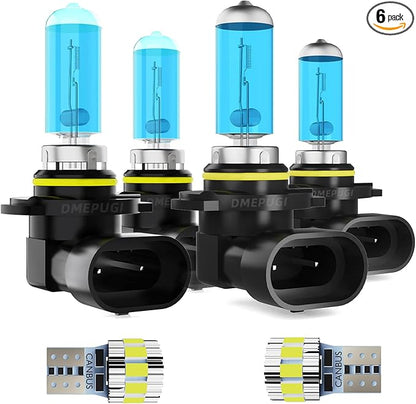 headlight Bulbs compatible with Toyota RAV4 2008-2012 &1999-2000 Lights Bulb, 9005/Hb3/H10 High Beam & 9006/HB4 Low Beam Light Bulbs + T10 License Plate Lights,Plug and Play, Pack of 6