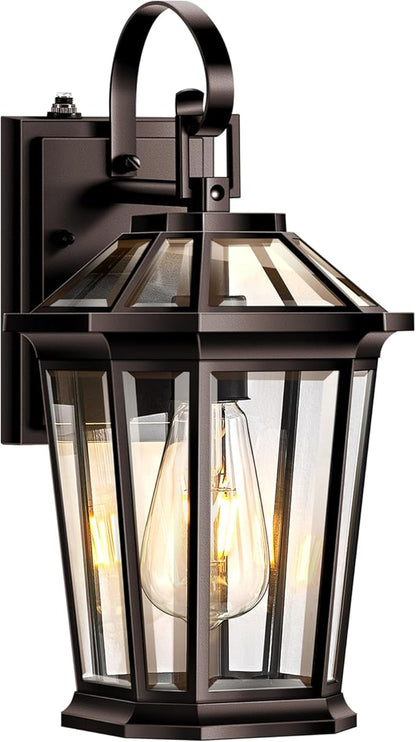 VIANIS Outdoor Wall Lights Dusk to Dawn, Oil Rubbed Bronze Exterior Lighting Fixtures for House, Waterproof ORB Porch Lights Wall Mount, Aluminum Outside Wall Sconce for Front Door, Garage