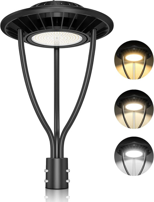 ADUB LED Post Top Light 80W 60W 48W, 3000K 4000K 5000K Adjustable LED Post Light with Photocell, ETL DLC Listed Outdoor Pole Fixture, IP65 Commercial Post Lighting for Parking lot Yard, AC100-277V