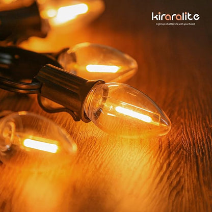 C7 LED Night Light Bulbs, C7 Led Replacement Bulbs for Christmas String Lights, Shatterproof & Waterproof C7 Led Bulbs, E12 Candelabra Base, 0.6W Equivalent to 7W, 2200K Warm White, ‎Plastic 50 Pack