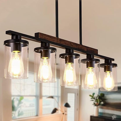 5 Pack Clear Glass Lamp Shade，Glass Shade Covers Replacements for Light Fixtures，Cylinder Globe Glass Shades Covers for Pendant Lights Chandeliers Wall Sconces Bath Vanity Lights