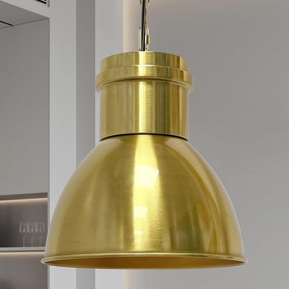 BoostArea Gold Pendant Lights Kitchen Island, 10.6" Large Metal Shade and 70.9'' Adjustable Height, Modern Pendant Lighting Fixtures,Farmhouse Hanging Pendant Light for Kitchen Island/Bar,No E26 Bulb