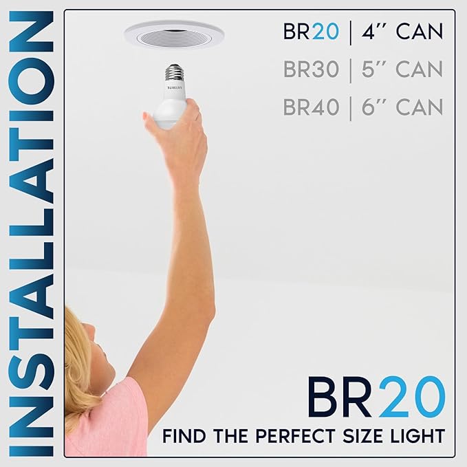 LUXRITE BR20 LED Bulb, 45W Equivalent, 5000K Bright White, Dimmable, 460 Lumens, R20 LED Flood Light Bulb 6.5W, Energy Star, Damp Rated, E26 Base, Perfect for Recessed and Track Lighting (4 Pack)
