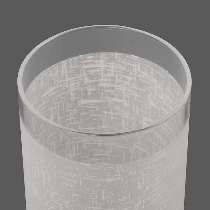 2 Pack White Linen Frosted Glass Lamp Shade, Cylinder Light Fixture Replacement Globe or Cover with 1-5/8-Inch Fitter for Pendant Light Chandelier Wall Sconce, G0034