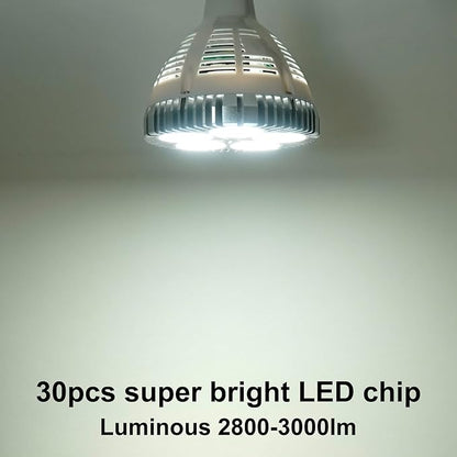 Aolyty 45w (85W Equivalent) PAR38 LED Bulb White 6000K 3500lm E26 Base 35 Degree Beam Angle Track Spotlight with Fan AC 120v (White)