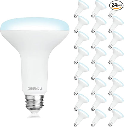 24 Pack Indoor Flood Light Bulbs, BR30 LED Bulb 7W Equivalent 65W, Dimmable Recessed Light Bulbs, 650LM 5000K Daylight 15000 Lifetime LED Can Light Bulb, Interior Home E26 Base