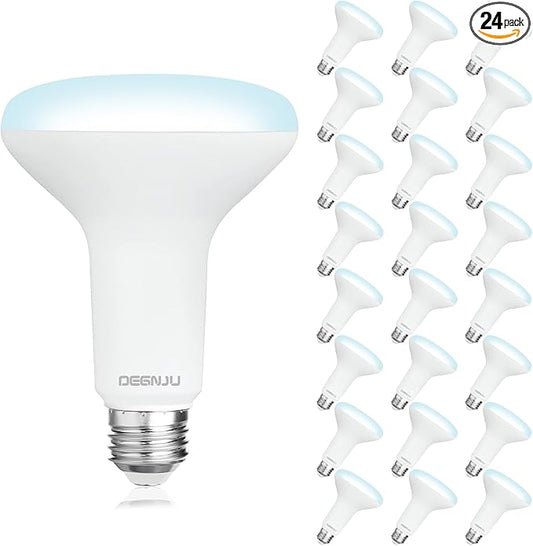 24 Pack Indoor Flood Light Bulbs, BR30 LED Bulb 7W Equivalent 65W, Dimmable Recessed Light Bulbs, 650LM 5000K Daylight 15000 Lifetime LED Can Light Bulb, Interior Home E26 Base