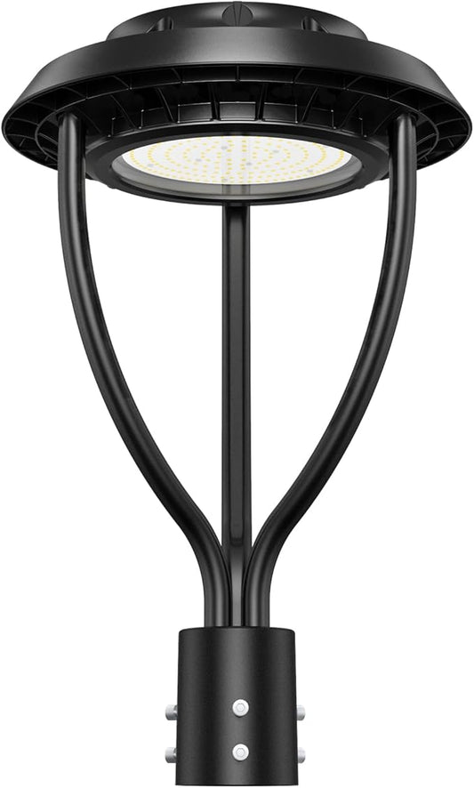 80W LED Post Top Light 80W 64W 48W Adjustable with Dusk to Dawn Photocell,12000LM 5000K Outdoor Pole Lights, IP65 Waterproof Outdoor Post Light Fixtures for Garden Yard ETL DLC Listed