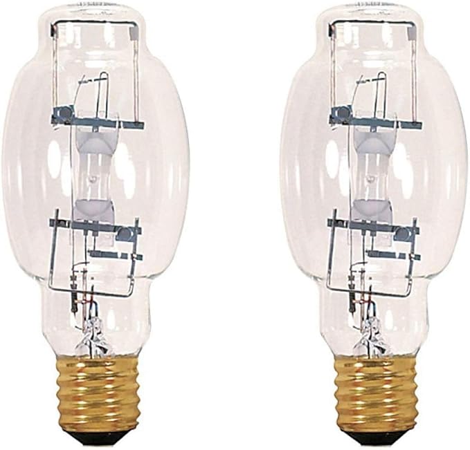 GoodBulb 250-Watt Metal Halide HID Light Bulb E39 Base BT28 ANSI Code M58 High Output HID Light 4000K Cool White Light Color Clear Finish Car Dealership Lighting Pack of 2 Bulbs