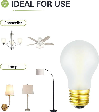 Frosted A15 Led Bulb 8W Equal 75 Watt E26 Light Bulb Soft White 3000K Dimmable E26 Edison Bulb for Ceiling Fan Light Bulbs,Wall sconces and Refrigerator Light Bulb 800lm,AC120V, 6Pack