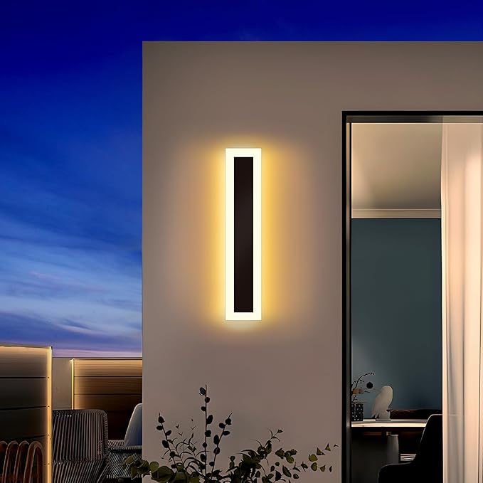 Modern - Outdoor - Lights 1pack-11.82in, 3000k Long Wall Light for House/Porch, Waterproof Ip65 Black Outside Led Wall Mounted Sconce Lighting Fixtures, 11.82in-1pack