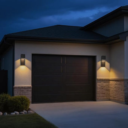 15" Exterior Lighting Fixtures, IP65 Waterproof Wall Mount Light, 435LM, 3005K, Corrosion-Resistant for Front Porch, Garage, Exterior Wall, Farmhouse, Front House, Entrance, Rustic - 2 Packs