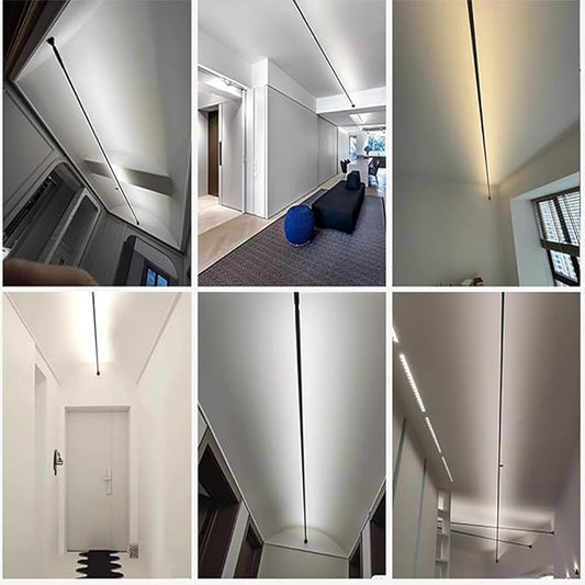 Skyline Steel Strip Light Linear Wall Lamp Strip Family Decoration Steel Bar Villa Aisle Bar DIY Length LED Light Cutting Slim Sconce for Wall Ceiling Floor Lighting,3000K Black 236Inch