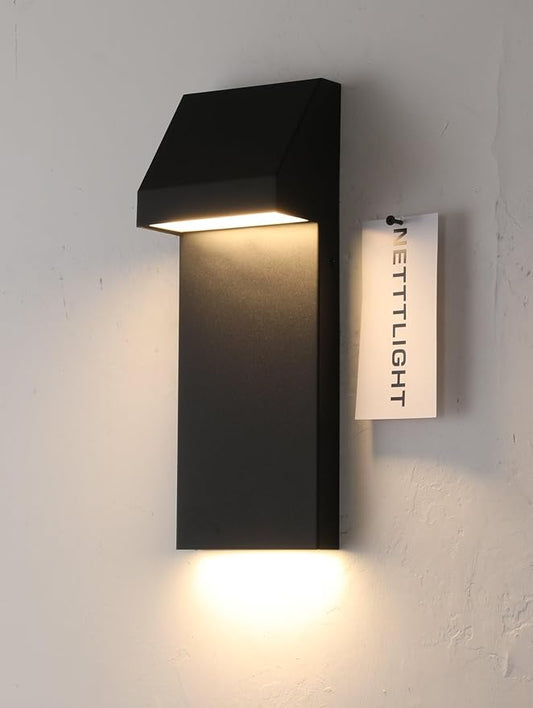 Canto LED Outdoor Wall Sconce 26W Integrated LED Outdoor Wall Mount,Anti Rust Textured Black Suit for Wet Locations and All Rooms,Easily Installed in Any Direction.Bulb Included.