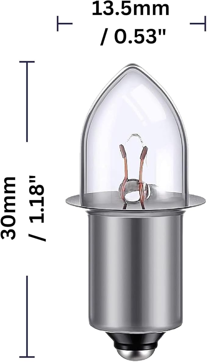 TBE LIGHTING Replacement 3 Volt / 3D 3.6 Volt, 0.75A Bayonet Base P13.5 Krypton Flashlight Bulbs, Pack of 2 Energy efficient Flashlight Krypton Bulbs to fit a Standard 3D Torches