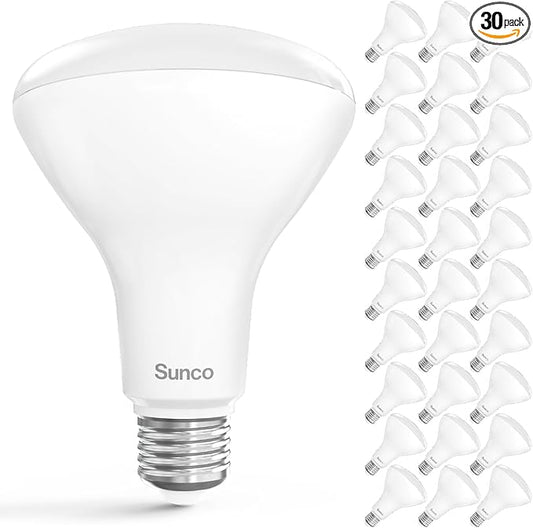 Sunco 30 Pack BR30 Light Bulbs LED, Recessed Can Light Bulbs, Indoor Flood Bulb, 850 LM, 11W (65W Equivalent), 5500K Daylight Glow, Dimmable, E26 Base, for Home, Kitchen, Bedroom UL.