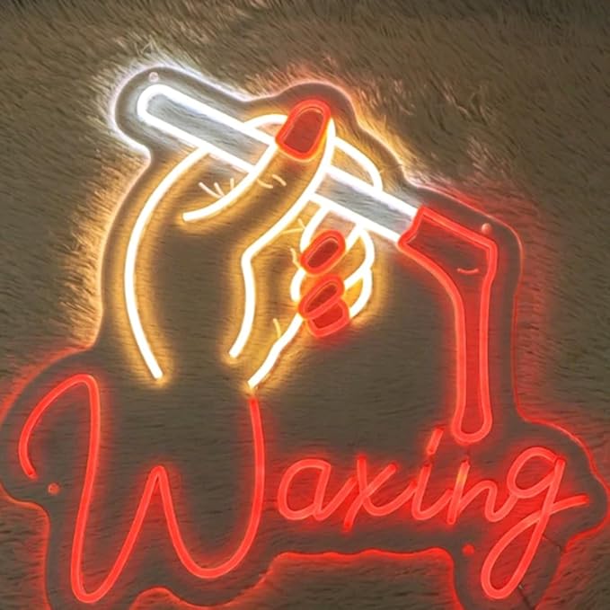 Waxing Neon Sign,Beauty Salon Sign,Esthetics Salon Sign,Waxing Room Wall Decor,Body Waxing Business Sign,Spa Salon Wall Art,Salon Gift Size:16x16inch