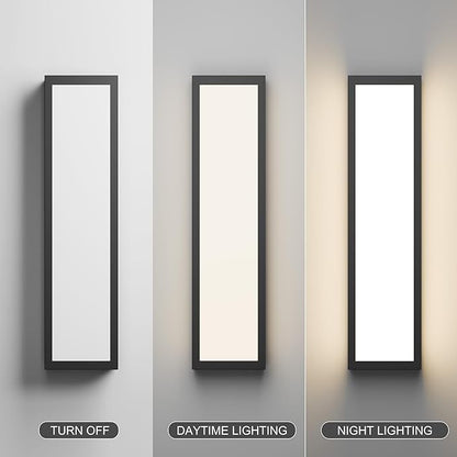 LamQee 23.6 Inch Oversized Modern Outdoor Wall Lights, Brighter 3000K LED Outdoor Sconces Wall Mount Exterior Lighting Fixtures with Rectangular Acrylic Shade for House Porch Patio Garage Front Door
