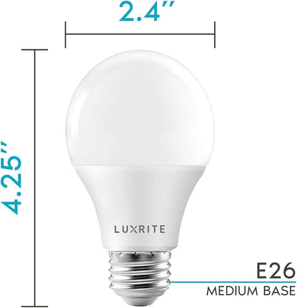 LUXRITE A19 LED Bulb 75W Equivalent, 1100 Lumens, 3000K Soft White, Dimmable Standard LED Light Bulbs 11W, Enclosed Fixture Rated, Energy Star, E26 Medium Base - Indoor and Outdoor (12 Pack)
