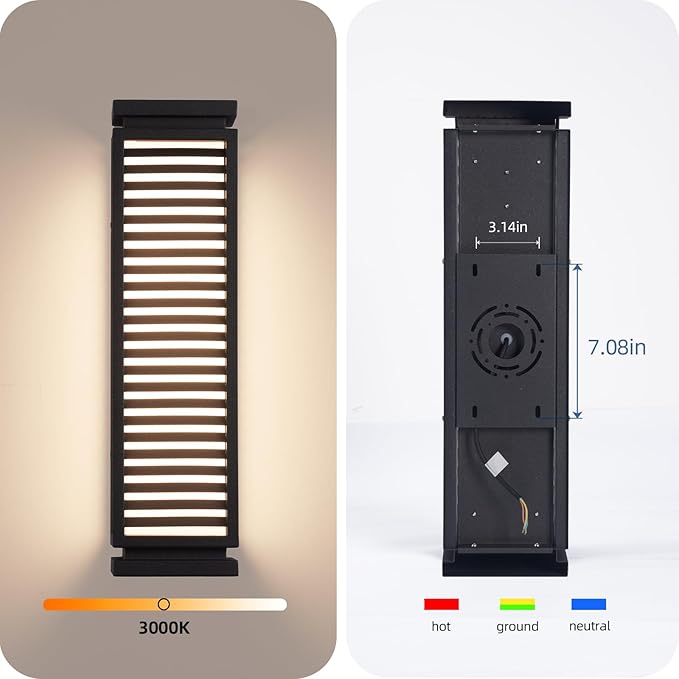 Outdoor Wall Lights for House, 23.6" Large Exterior Lighting Fixtures Waterproof, AC100–240V Modern Outdoor Wall Light, 3000K LED Front Porch Light, Garage Sconce Lights for Patio Front Door
