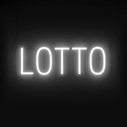 SpellBrite LOTTO Sign | Gaming-Related Sign with Neon Look, White LED Light Source | 20.4" x 6.3"