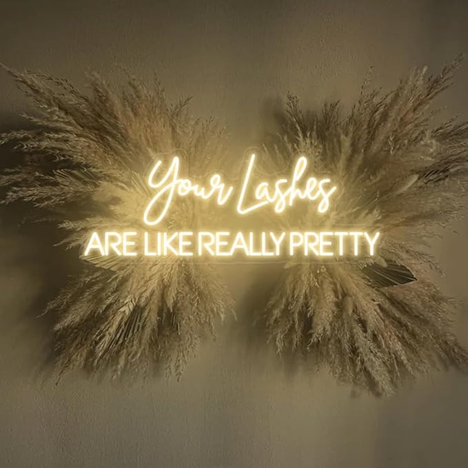 Your lashes are like really pretty neon sign, Beauty salon sign, Lashes Studio Neon Light, Lashes salon Led Sign, Custom Beauty Room Decor Size:25 IN
