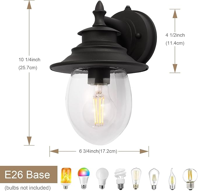 Kalium Outdoor Porch Light Fixtures, Upgrade Sconce Lighting Exterior Wall Sconce Decor for Front Door House