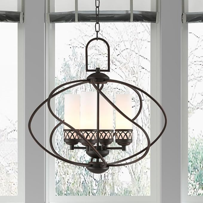 Livex Lighting 4724-91 Westfield 4-Light Chandelier, Brushed Nickel, 22"L x 22"W x 21.25"H
