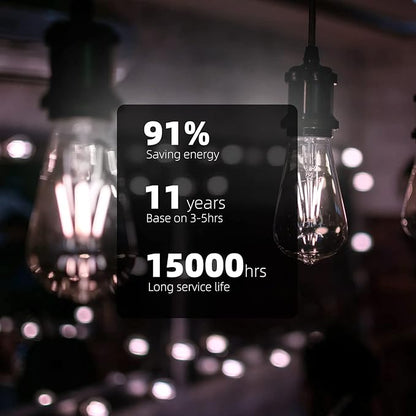 ST19 Dimmable LED Edison Bulb, 5.5W (60W Equivalent) 500LM, CRI 95+, 4000K Cool White, E26 Medium Base, Vintage Filament, Clear Glass, Standard Type A Lamp for Kitchen, Bathroom, Bedroom, 4 Pack