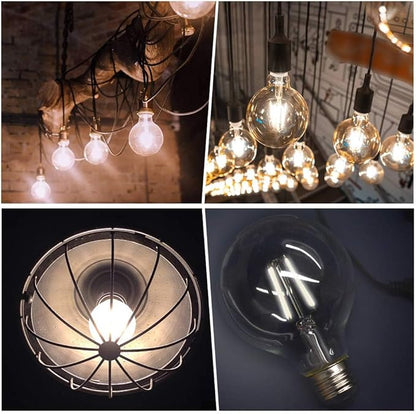 ENERGETIC SMARTER LIGHTING Dimmable LED Edison Light Bulb, G25 (G80) Globe Bulb, 60W Equivalent, 5000K Daylight, Christmas Light, E26 Standard Base, ETL Listed, 10-Pack