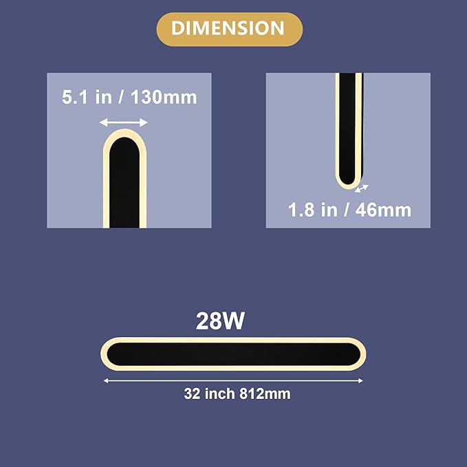 BONLICHT 1 Pack Outdoor Long Wall Lights 32in Dimmable 5CCT Modern Led Wall Lighting Black Wall Mount Linear Exterior Lights Ip65 Waterproof Exterior Sconces Wall Lamp for Front Door Garage Bathroom