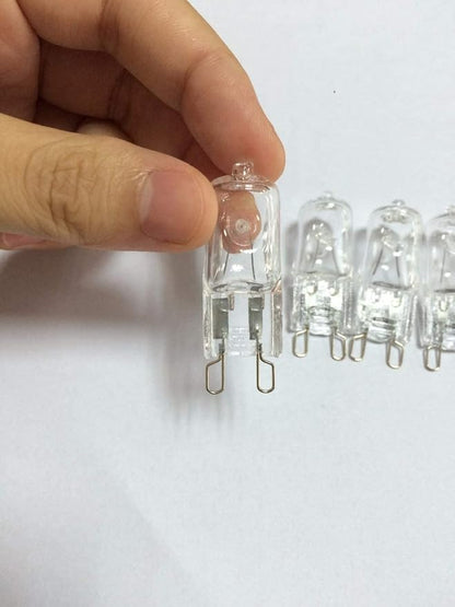 T4 JD Halogen Bulbs - 10 Pack, 40W, 120V, G9 Base, Dimmable, Warm White, 520LM, CRI100, Long Lasting, for Cabinet Lights