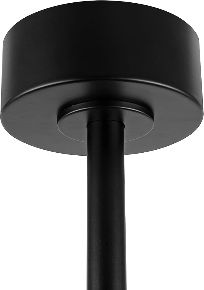 WINGBO 64 Inch DC Ceiling Fan without Lights, 5 Reversible Carved Solid Wood Blades, 6-Speed Noiseless DC Motor, Ceiling Fan No Light with Remote, Matte Black Finish with Walnut Blades, ETL Listed