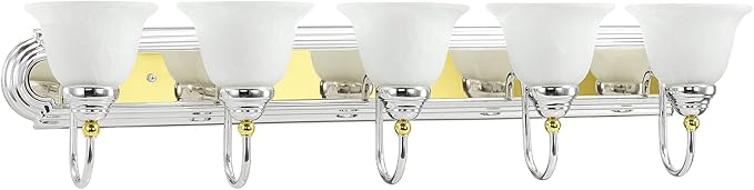 Livex Lighting 1005-52 Belmont 5-Light Bath Light, Chrome and Polished Brass