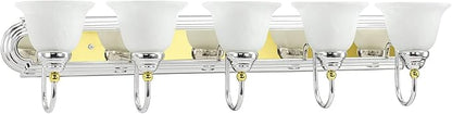 Livex Lighting 1005-52 Belmont 5-Light Bath Light, Chrome and Polished Brass