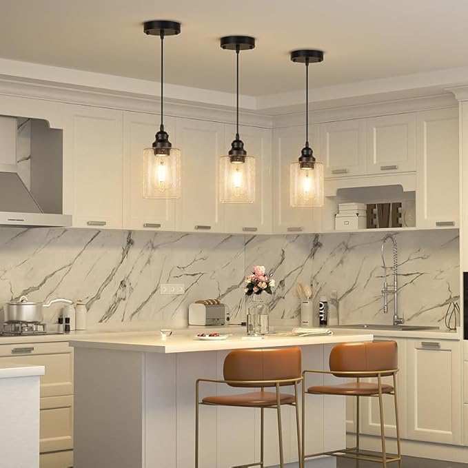 8 Pack Bubble Glass Lamp Shade,Glass Shade Covers Replacements for Light Fixtures，Cylinder Globe Glass Shades Covers for Pendant Lights Chandeliers Wall Sconces Bath Vanity Lights