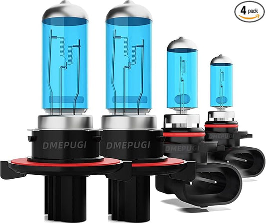 Compatible With Dodge Caliber 2007-2009 halogen Headlight Bulbs,9008/H13 High & Low Beam+ 9145/9140 Fog Lights combo,Plug N Play,6000K White Light,Pack of 4