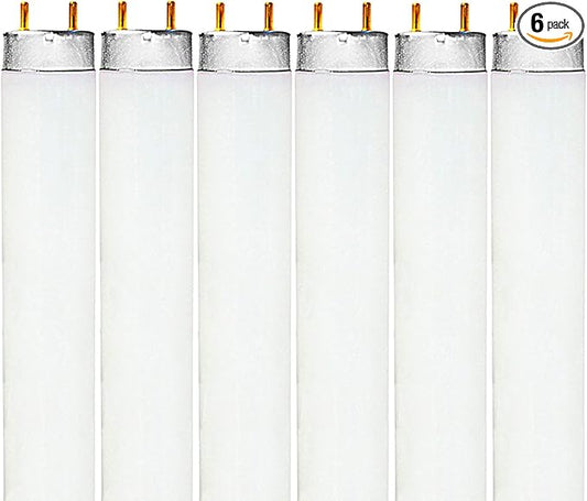 LUXRITE F17T8/865 17W 24 Inch T8 Fluorescent Tube Light Bulb, 6500K Daylight, 1350 Lumens, G13 Medium Bi-Pin Base, LR20755, 6-Pack