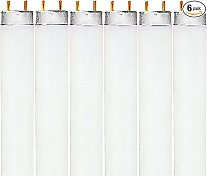 LUXRITE F17T8/835 17W 24 Inch T8 Fluorescent Tube Light Bulb, 3500K Natural White, 1350 Lumens, G13 Medium Bi-Pin Base, LR20751, 6-Pack